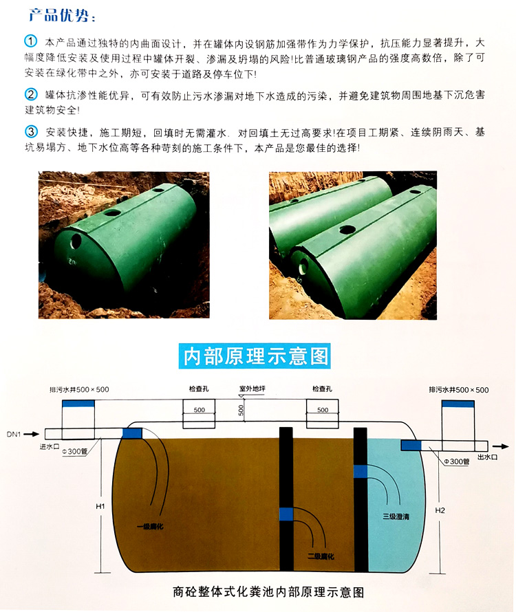 丹凤玻璃钢化粪池